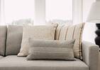 Avena Striped Pillow 20x20 Ivory/Caramel