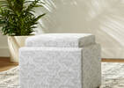 Fay Storage Ottoman -Hex Silver