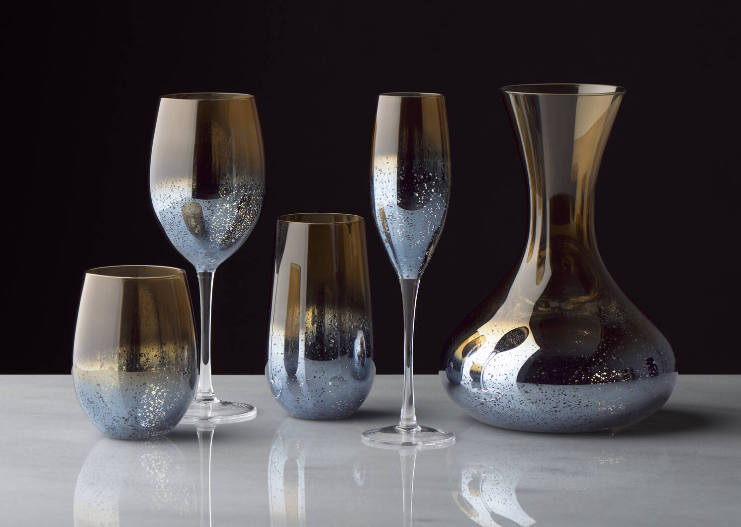 Verre long Rhapsody brunante/bleu