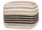 Saskia Jute Pouf Natural/Ivory/Black