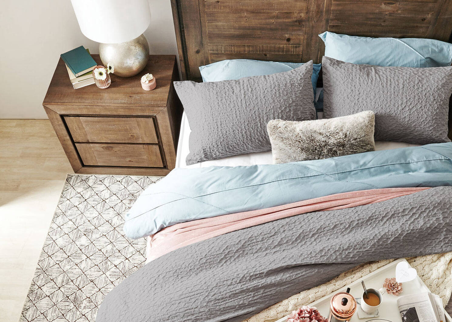 Darcy Duvet Set Queen Pebble