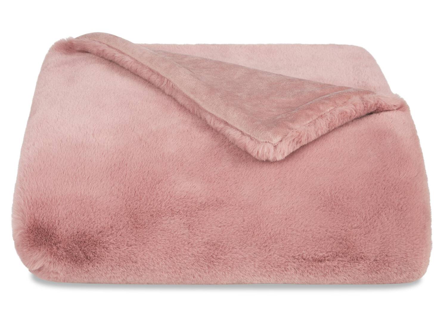 Flora Faux Fur Throw Ballet Pink