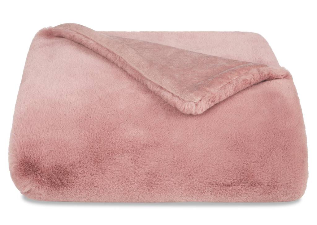 Flora Faux Fur Throw Ballet Pink
