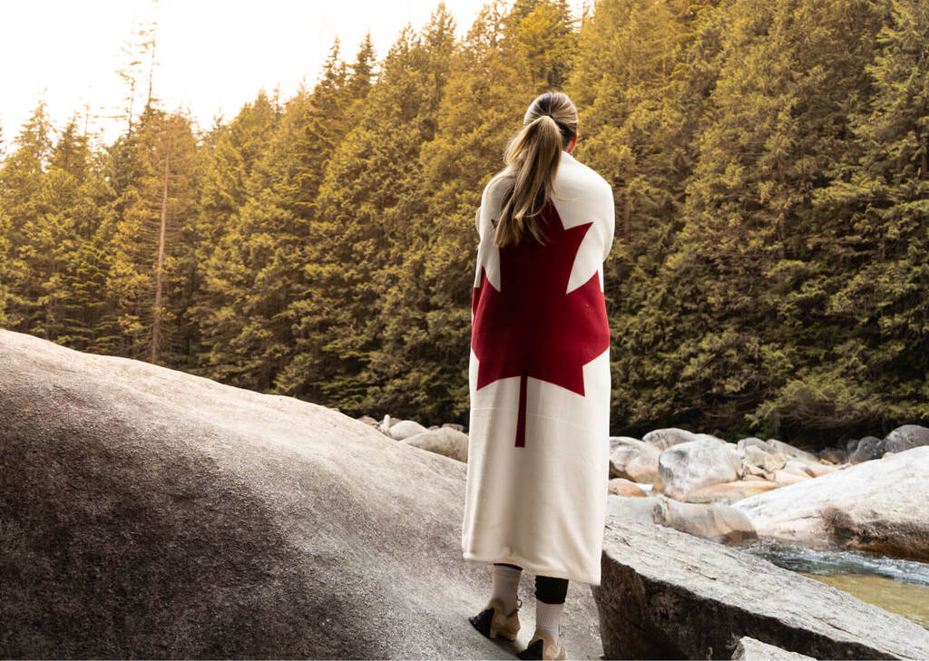 Canada Flag Sherpa Throw