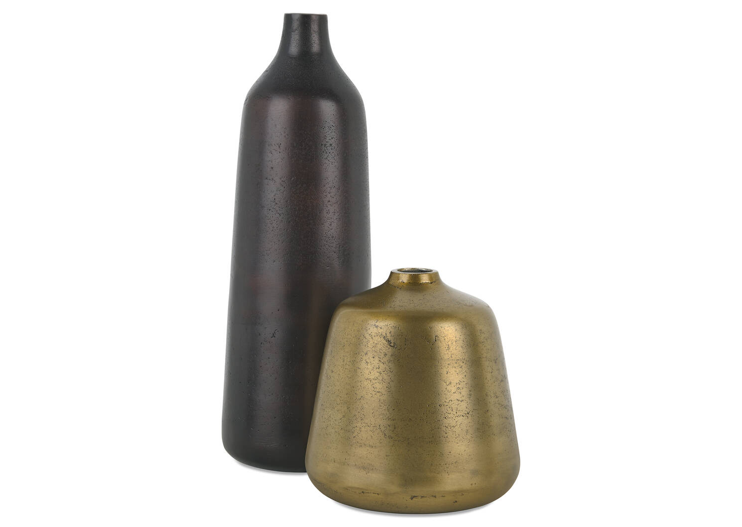 Tasa Vase Short Antiqued Brass