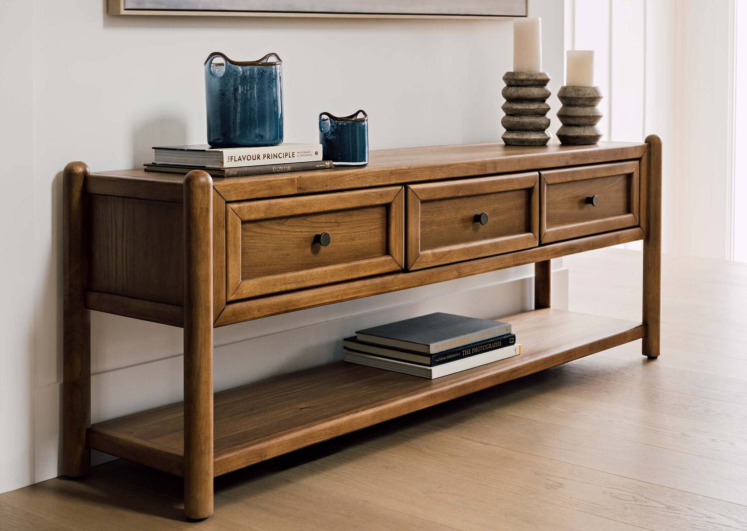 Dax Candle Holder Large Blue/Brown