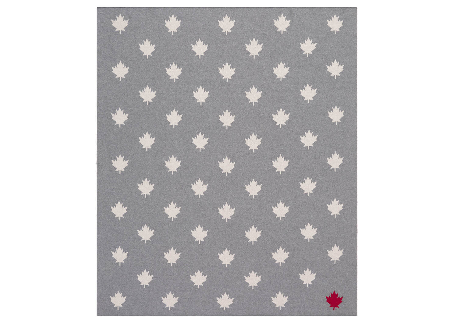 National Leaf Throw Grey/Natural/Red