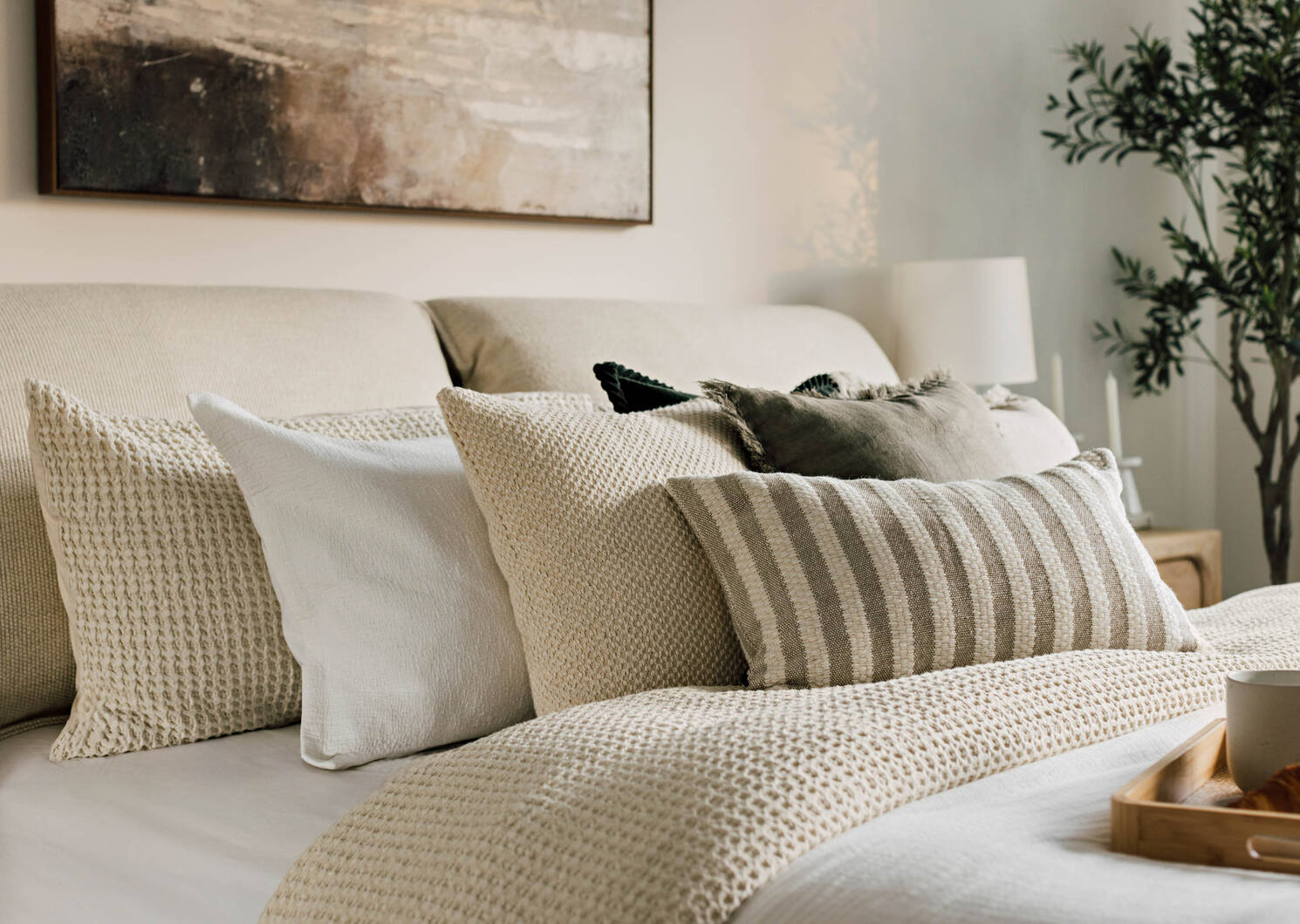 Florian Striped Pillow 14x24 Nat/Sand