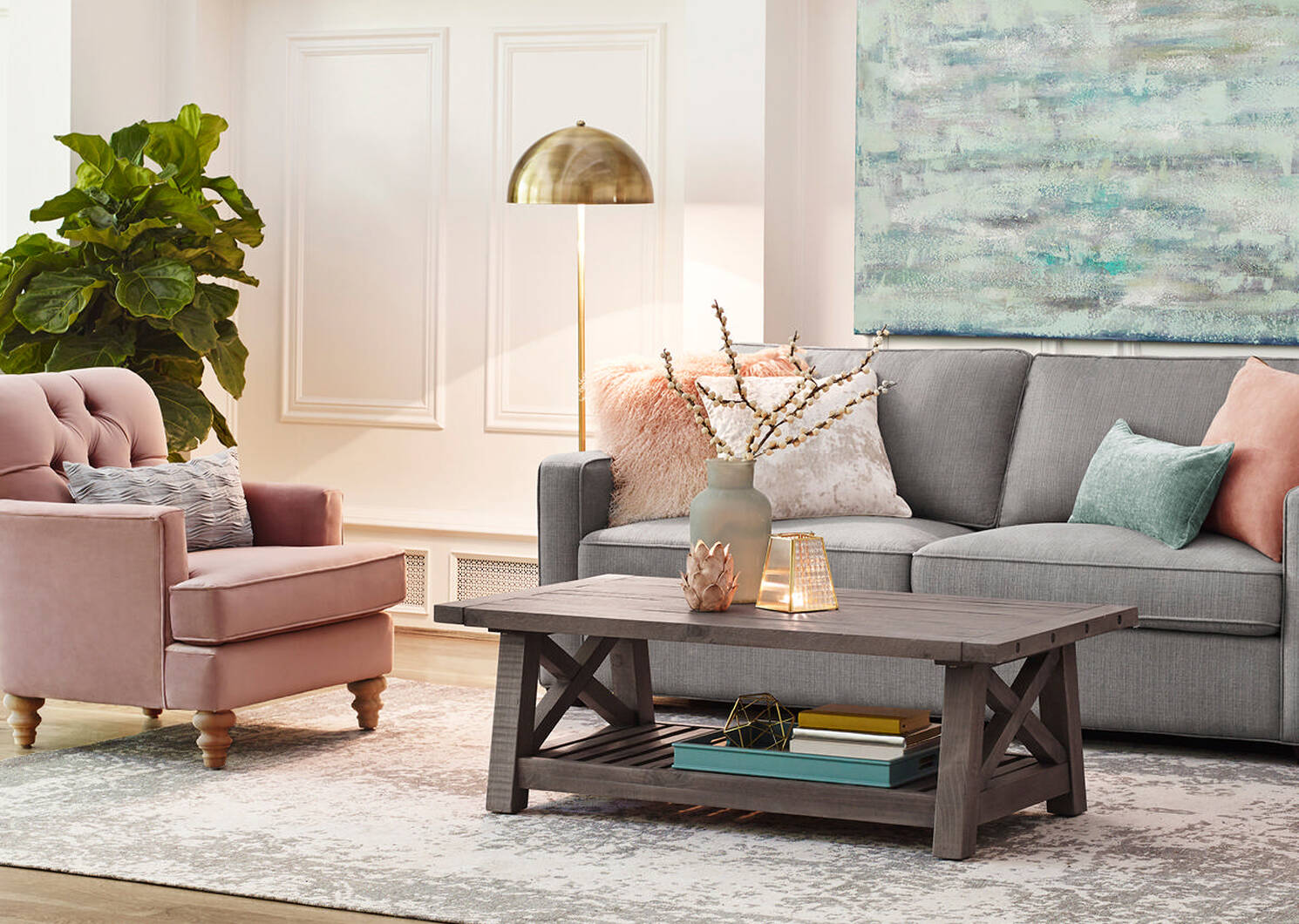 Ironside Coffee Table Rustic Grey Urban Barn
