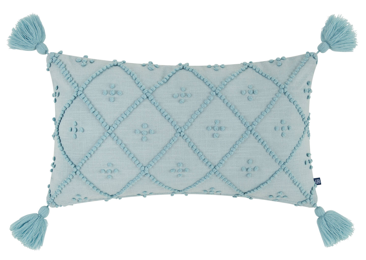 Coussin Ava 12x22 bleu pierre