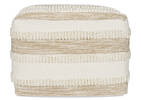 Murphy Stripe Pouf Ivory/Latte
