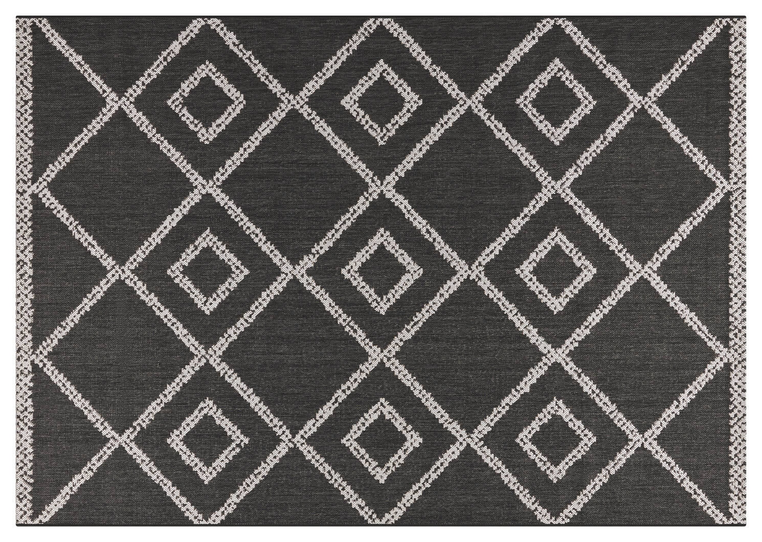 Tapis ext. Loreto 63x91 noir/blanc