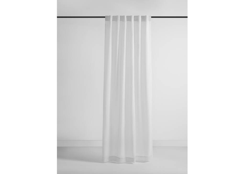 Tobbie Pinstriped Curtain 96 Ivory/Grey