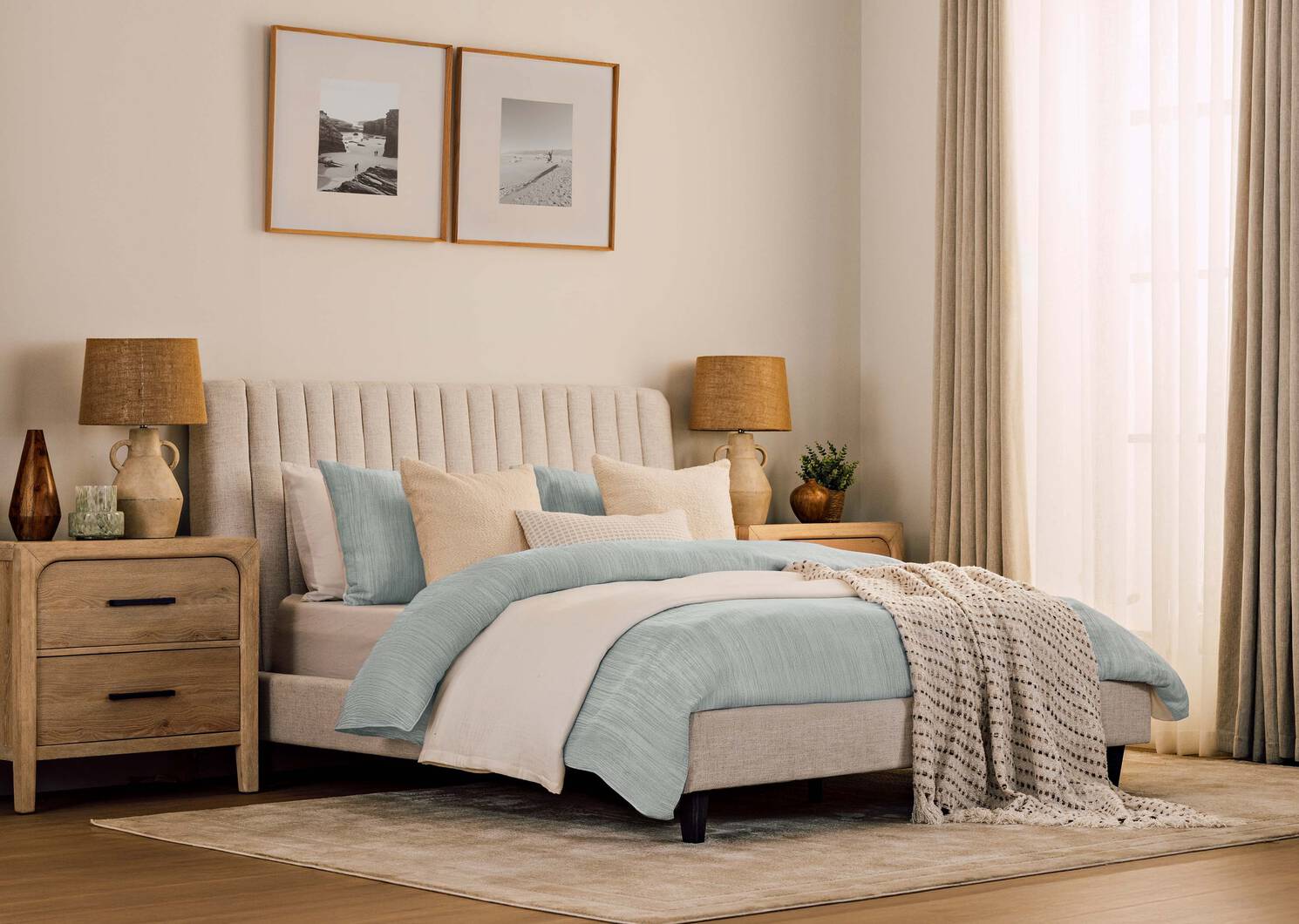 G ens. housse de couette cot. Elara bleu