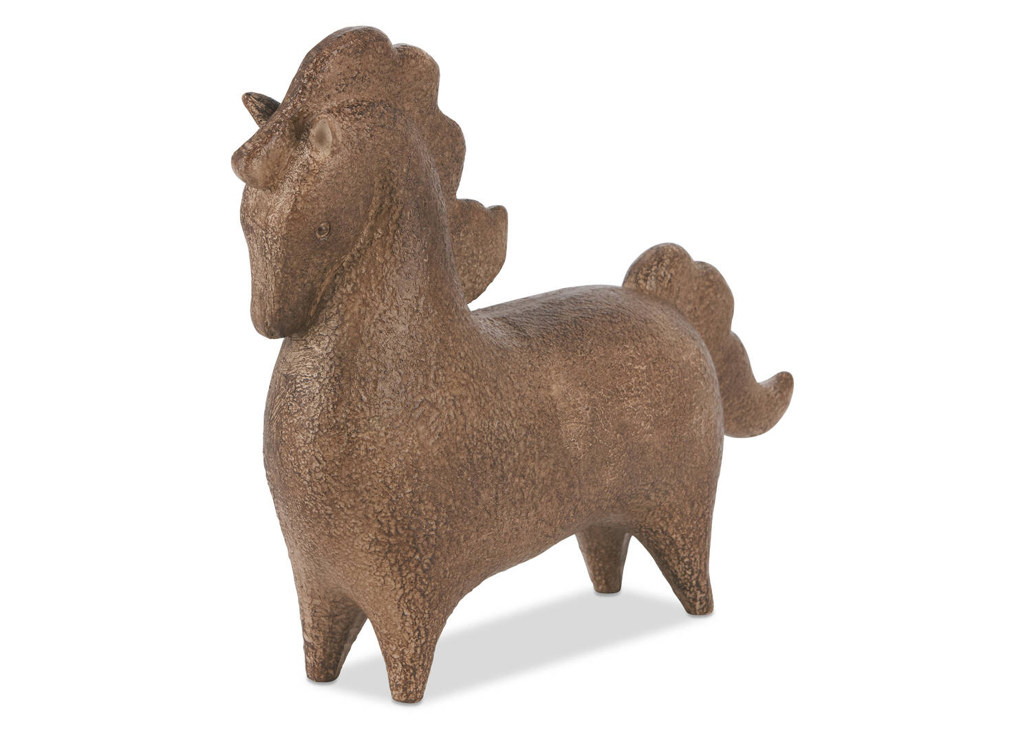 Statuette de cheval Pinto brune