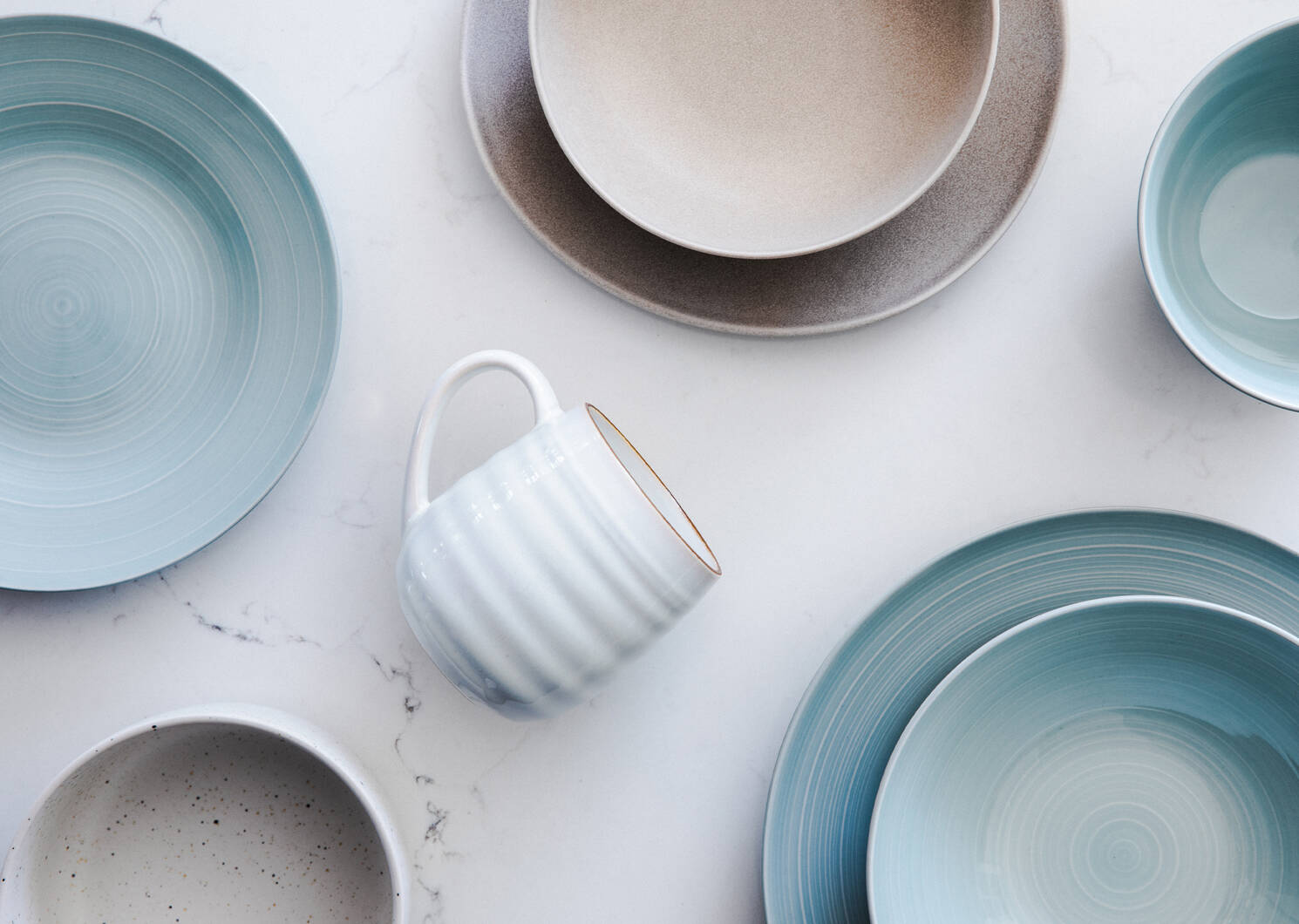 Edgecomb 16 pce Dish Set Light Blue