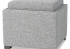 Fay Storage Ottoman -Lino Grey