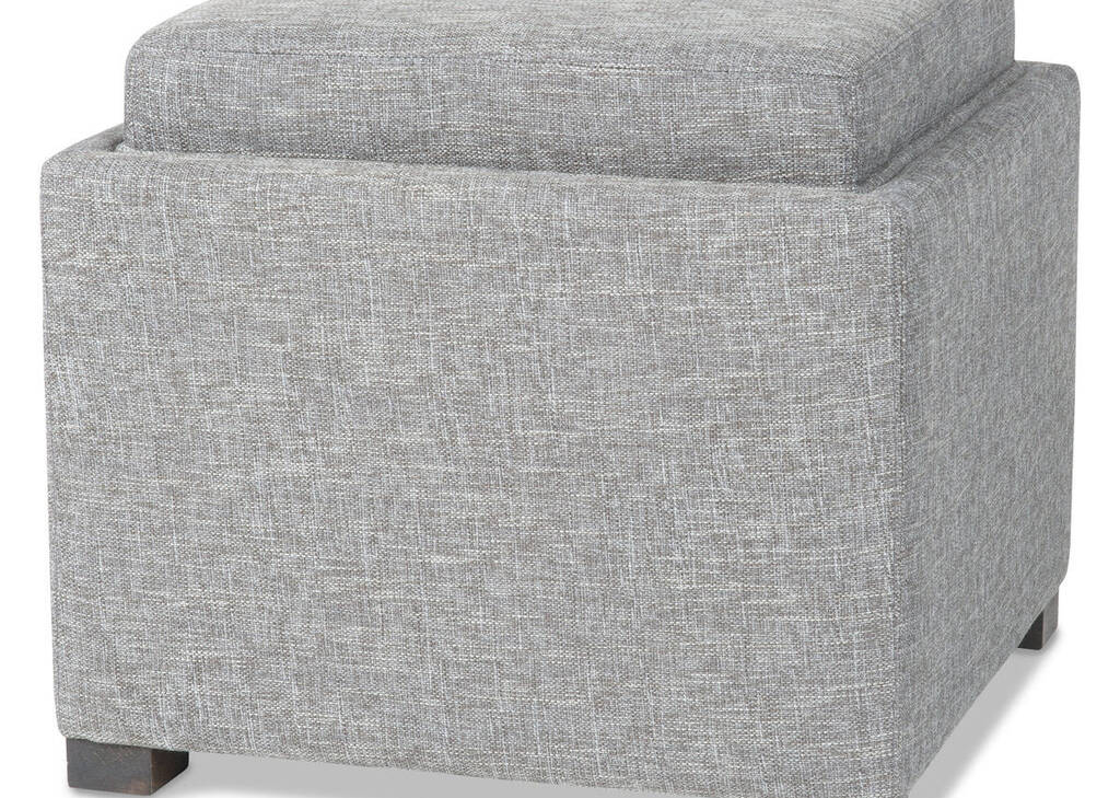 Fay Storage Ottoman -Lino Grey