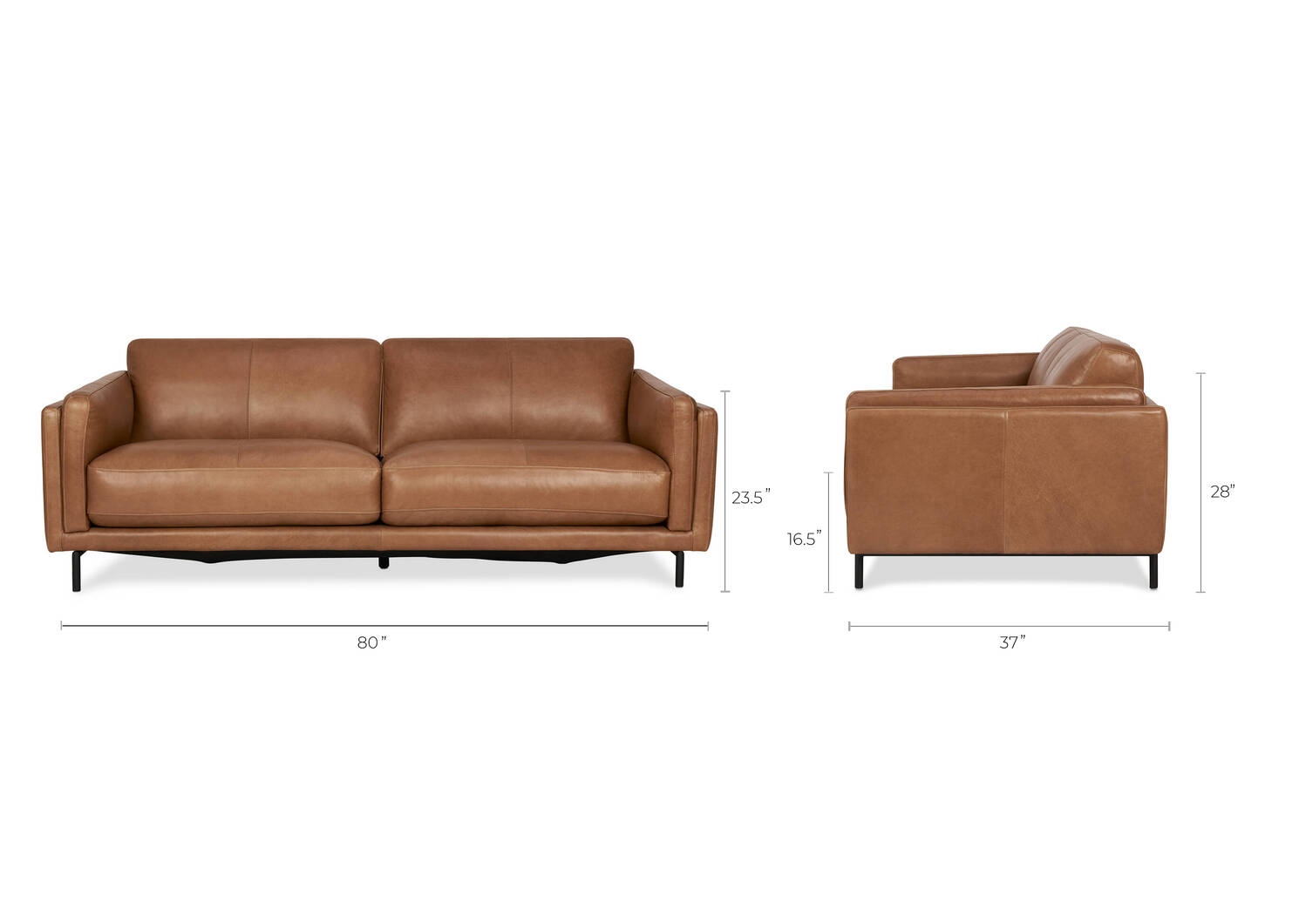 Renfrew Leather Sofa 80" -Adler Tan