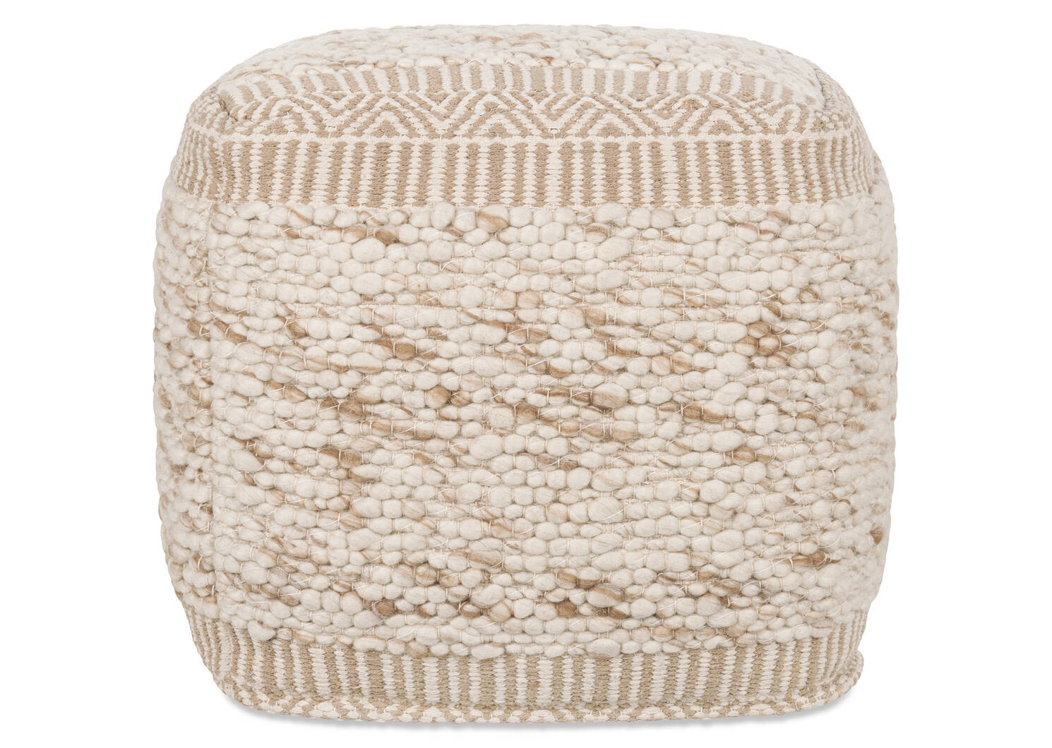 Pouf Seth ivoire/naturel