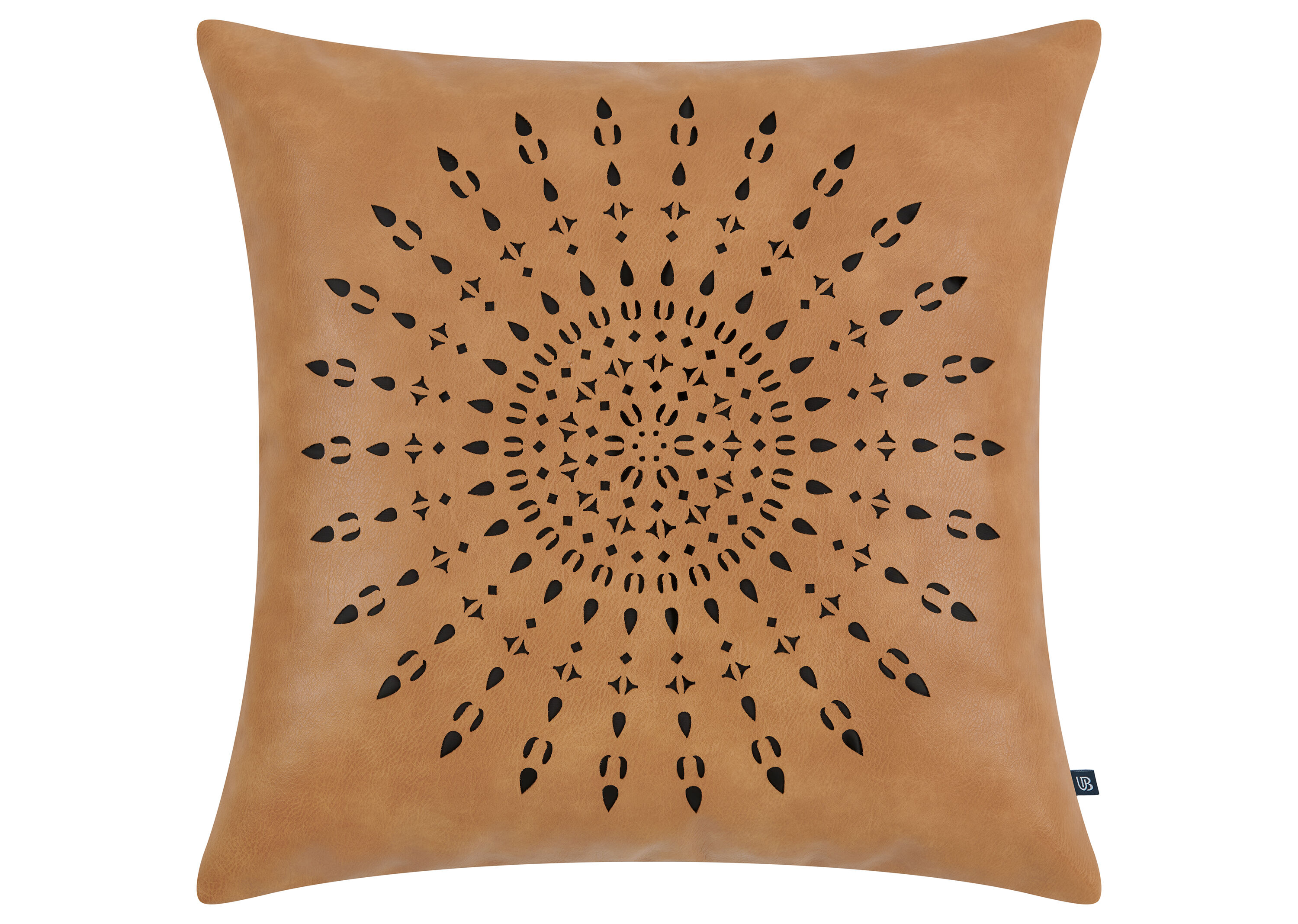 Zaid Faux Leather Pillow 20x20 Tan