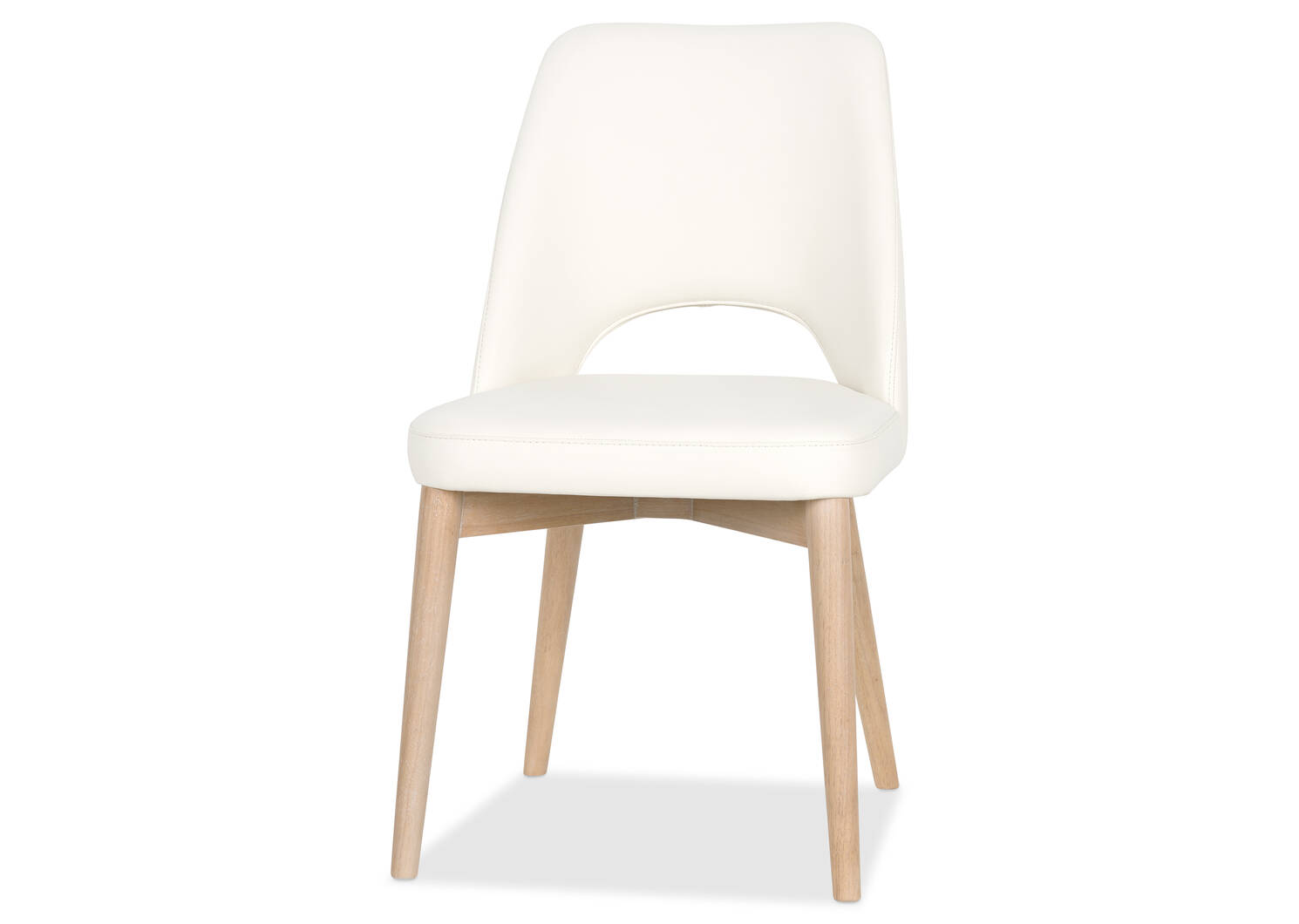 Avola Leather Dining Chair -Trina White