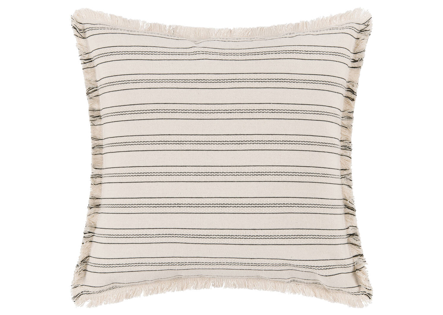 Coussin rayé Novoli 20x20 naturel/noir