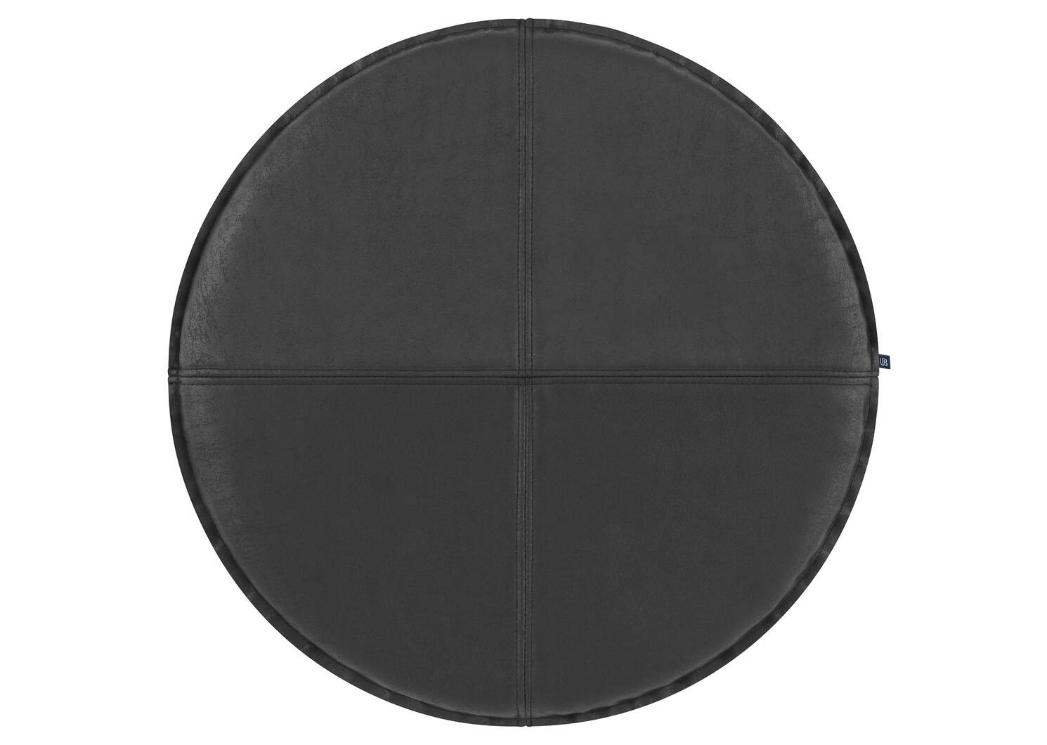 Circle Seat Cushion Faux Leather Black