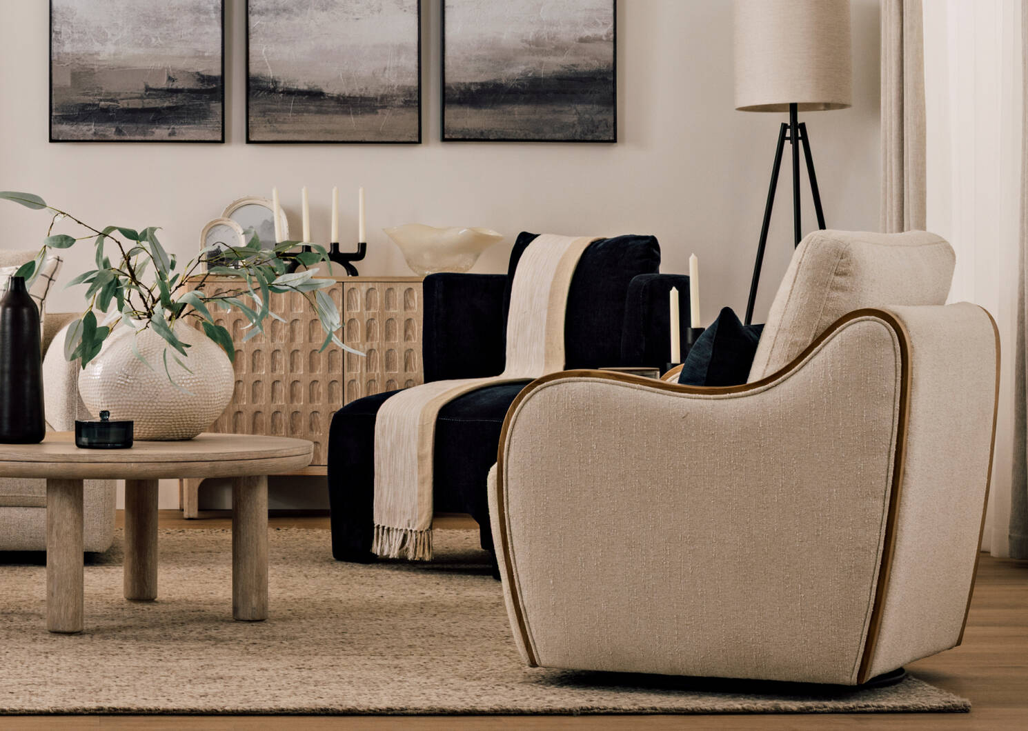 Renard Throw 50x60 Sand/Ivory