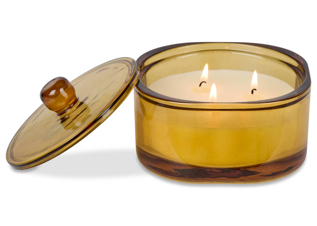 Grande bougie en pot Mimi ambr&eacute;e