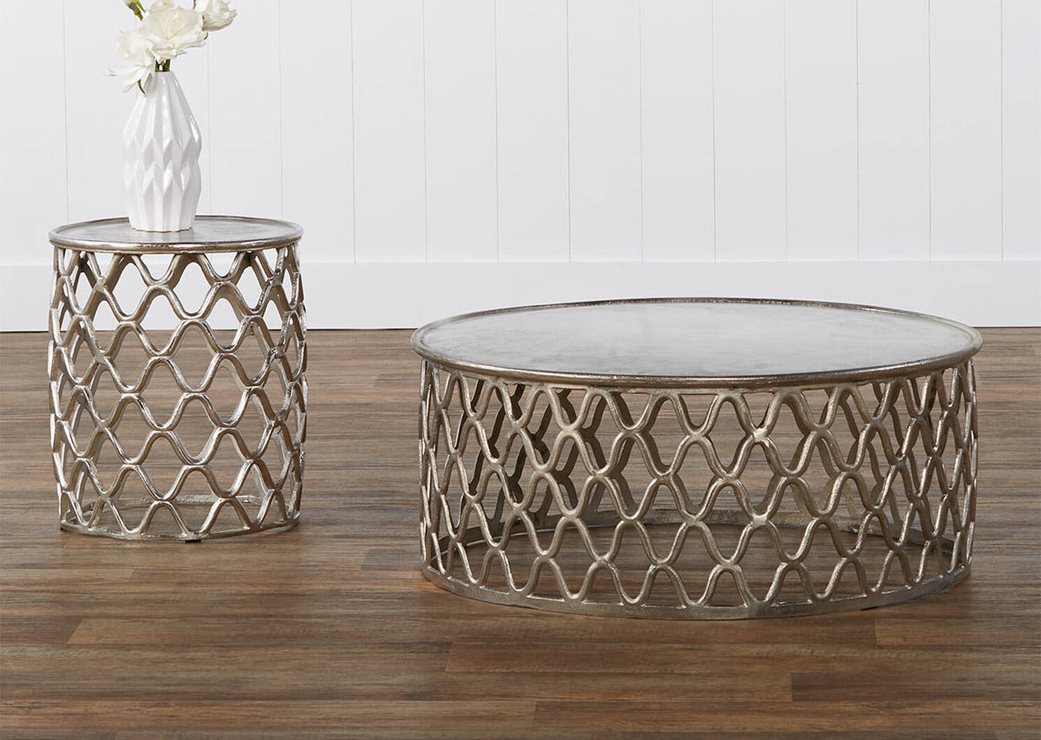 Ashbury Coffee Table -Raw Nickel