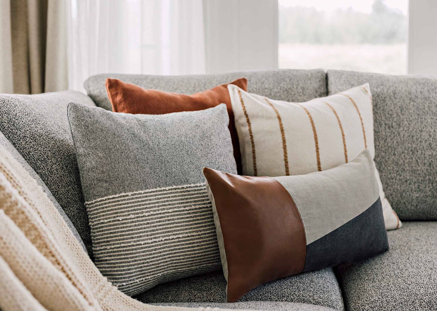 Benny Colourblock Pillow 12x22 Multi