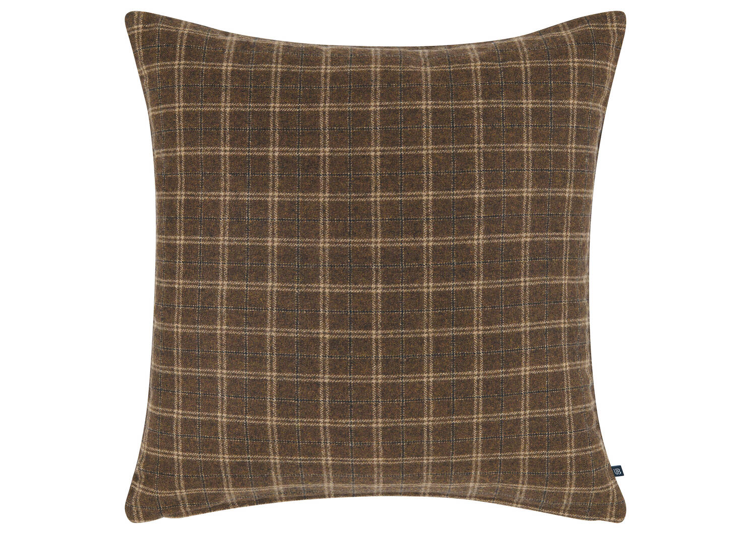 Coussin à carreaux Brixham 20x20 brun