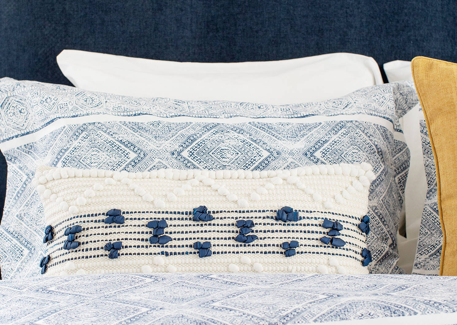 Kieran Duvet Set Queen Blue/White