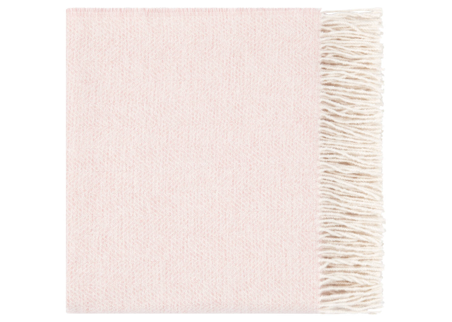 Bella Herringbone Throw Ivory/Pink
