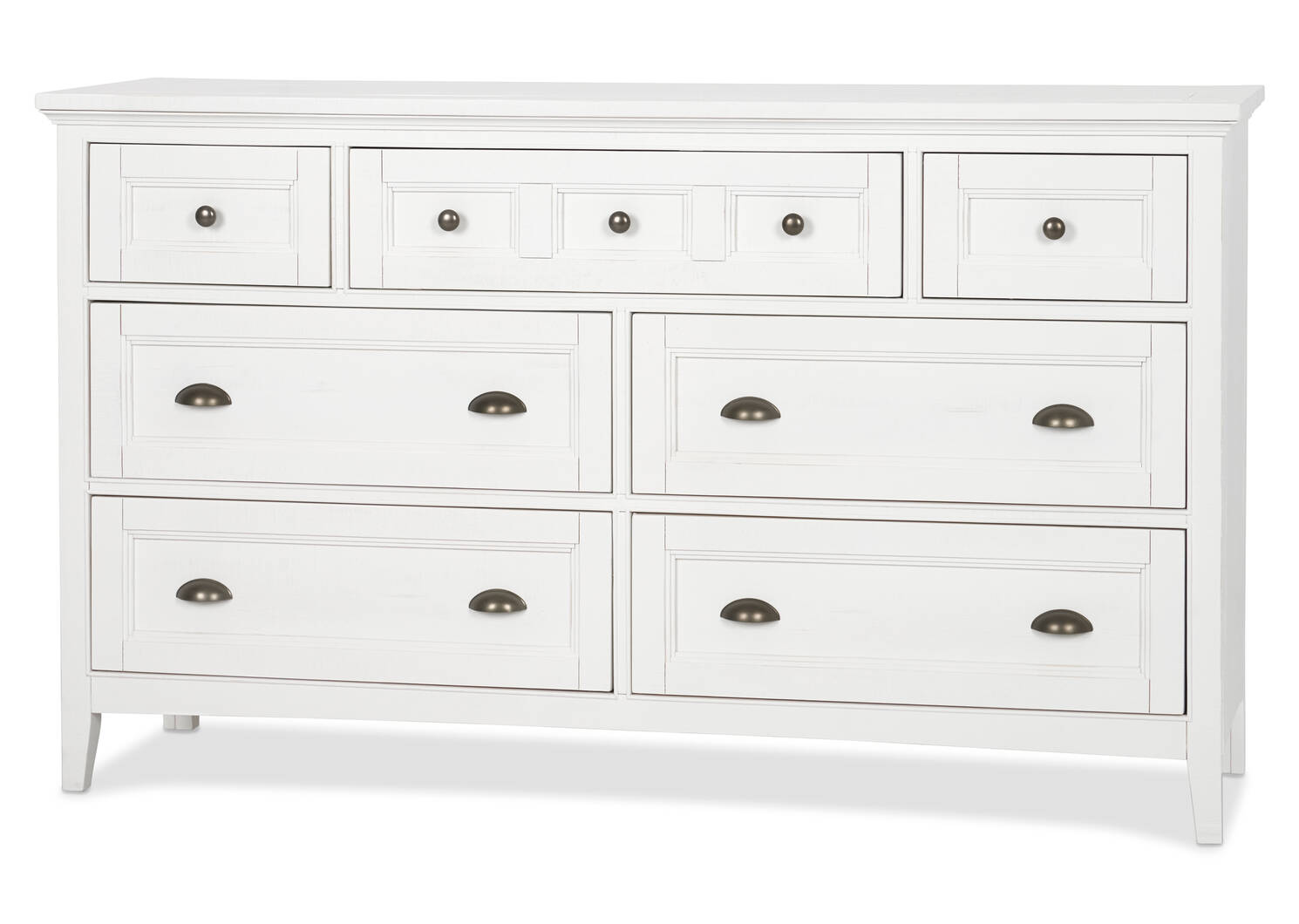 Parker 7 Drawer Dresser -Heron White