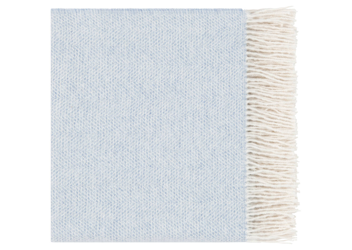 Bella Herringbone Throw Ivory/Blue