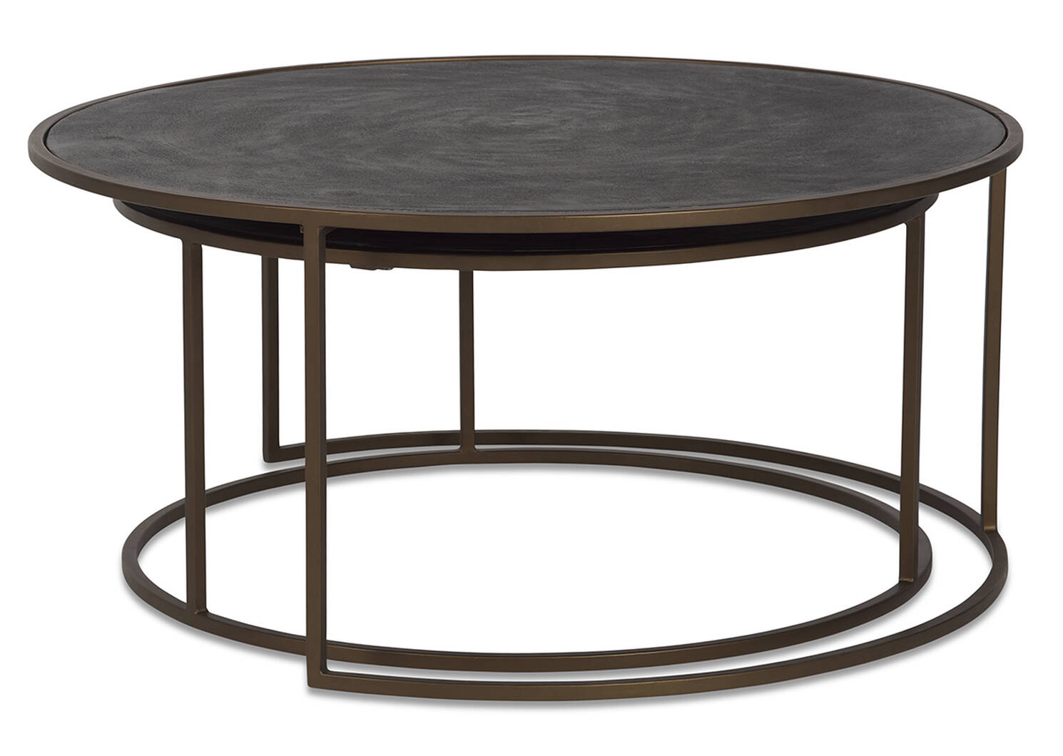 Hemsley Nesting Coffee Table Set -Brass