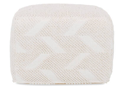 Emerson Cotton Woven Pouf Natural