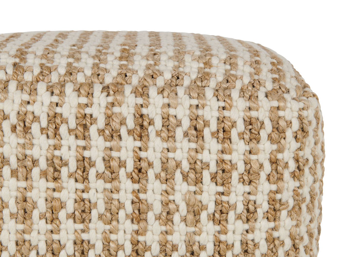 Mayfair Jute/Wool Pouf Sand/Ivory