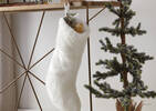 Flora Faux Fur Stocking White