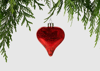 Faith Heart Ornament Red
