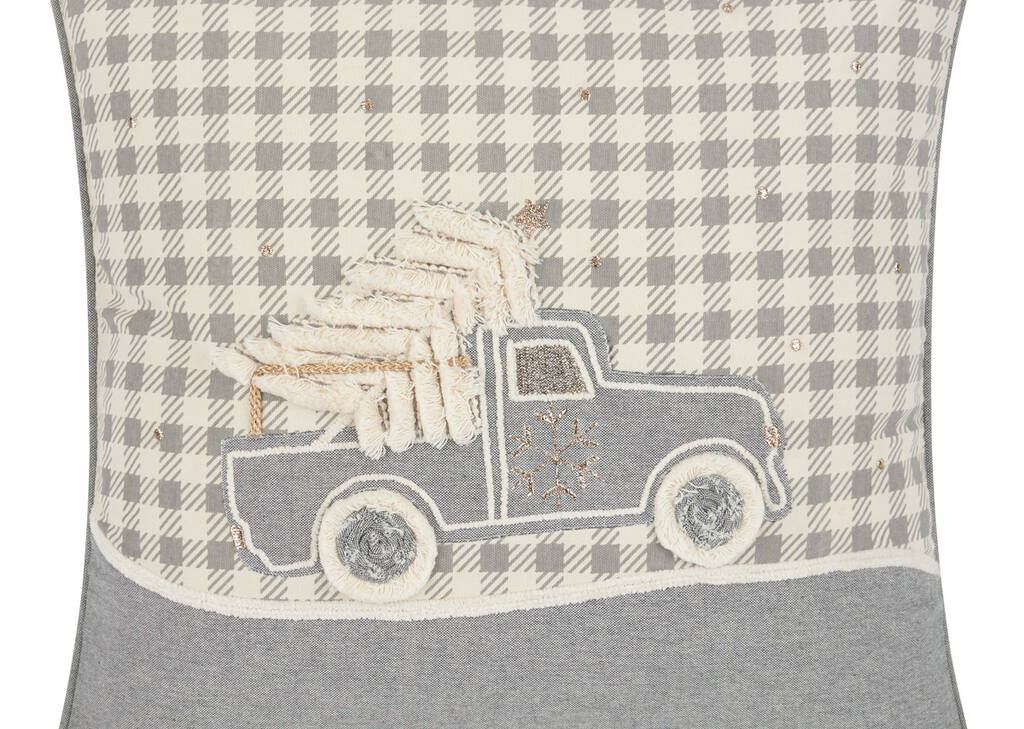 Tannenbaum Truck Toss 20x20 Grey/Ivor