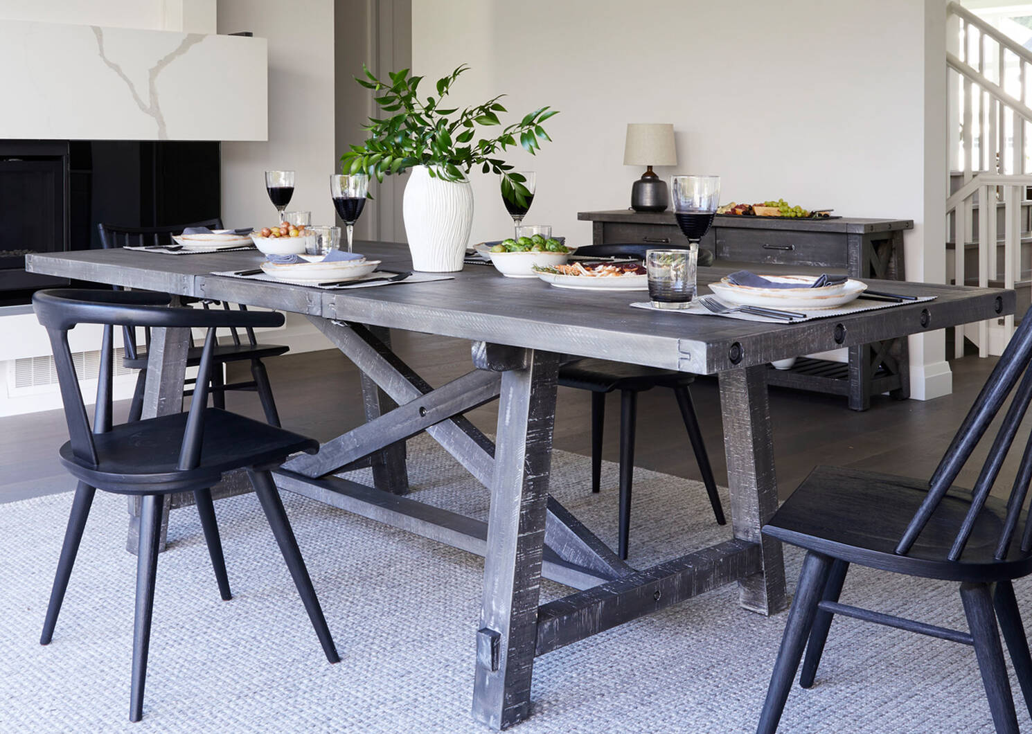 Ironside Ext Dining Table Rect -Smoke