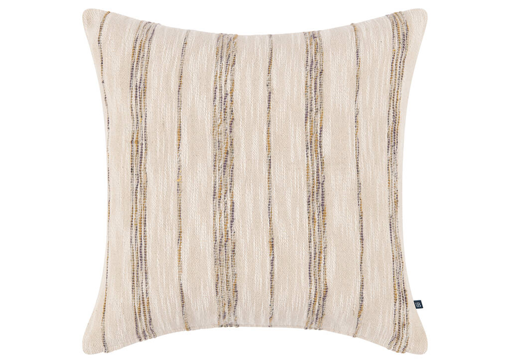 Coussin rayé en coton Zira 20x20 naturel