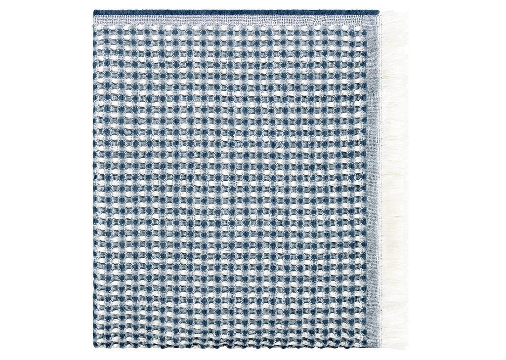 Ersilia Waffle Throw Navy/Ivory