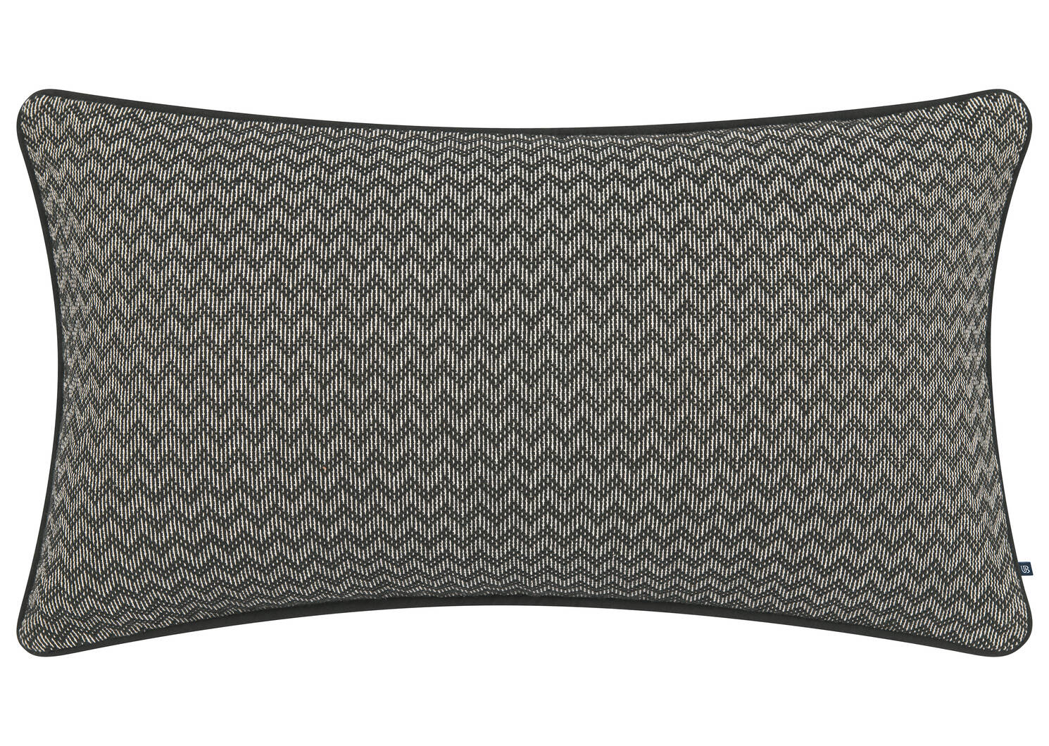 Coussin en coton Faye 14x24 noir/ivoire