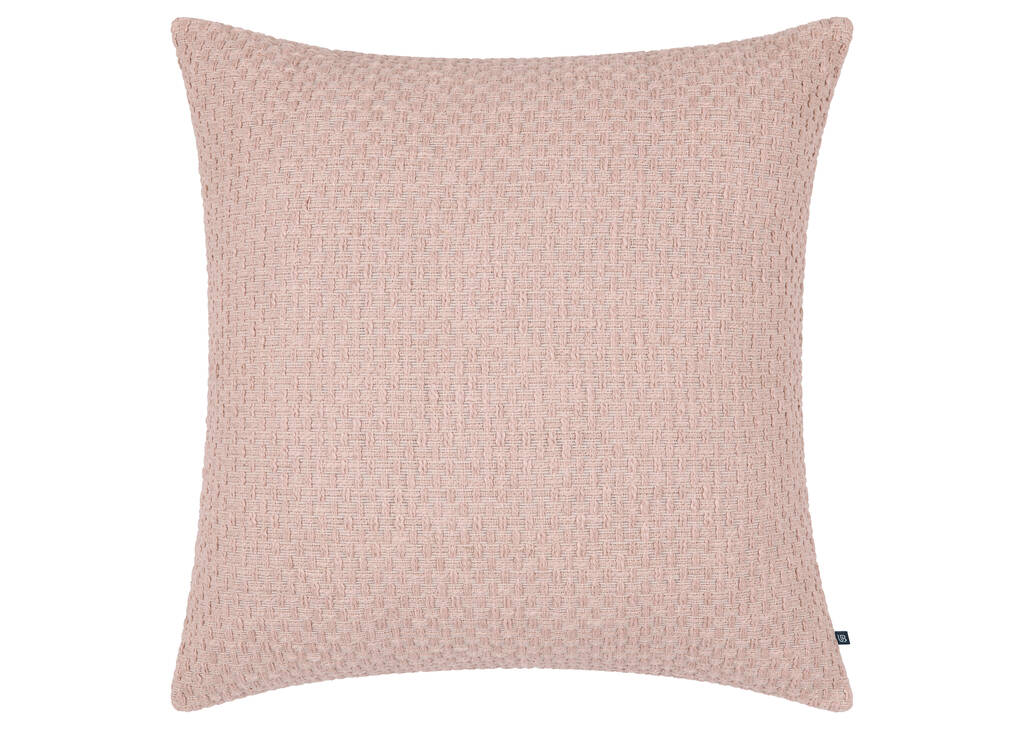 Coussin en coton Chiara 24x24 rose voilé