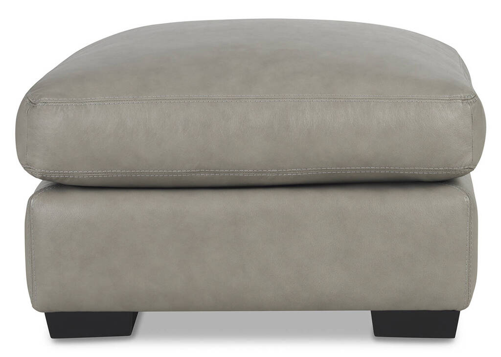 Brewer Custom Leather Ottoman 30x28"