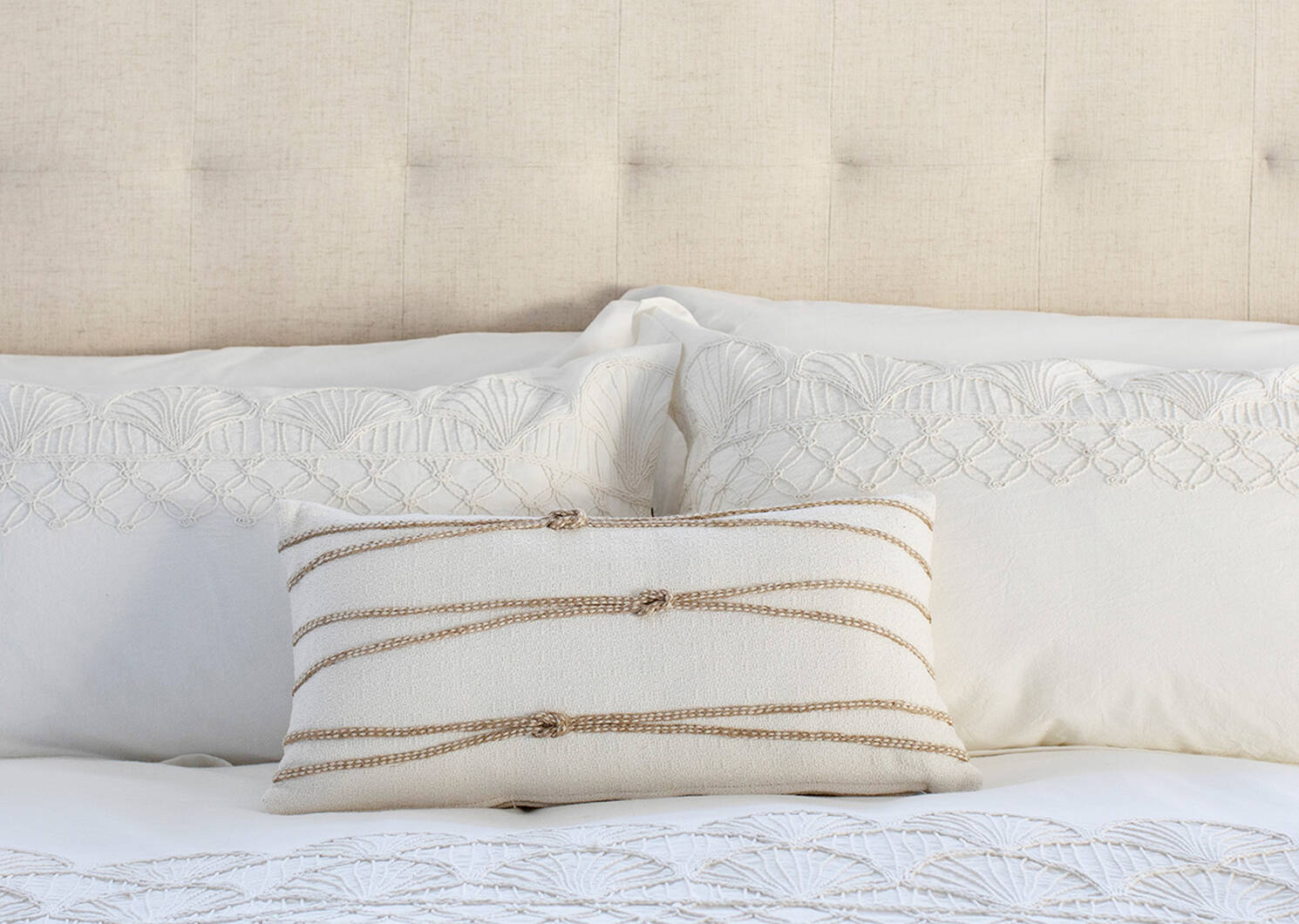 Macrame Duvet Set Queen Natural